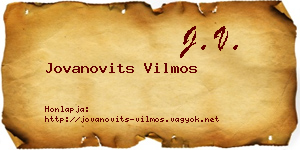 Jovanovits Vilmos névjegykártya